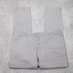 Alberto Pants Mens 36x30 Gray Digital Print ROB Slim Fit Chino Stretch Straight